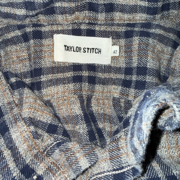 Men's Plaid Shirt - Blue and Tan - Picture 2 of 9